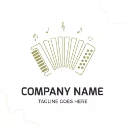 Elegant Green Accordion Design Showcasing Musical Harmony Logo Template