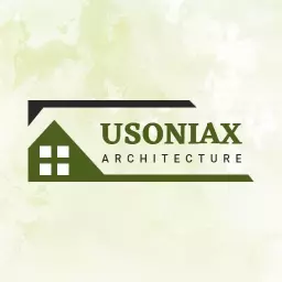 Elegant Green and Black Architectural Design for Usoniax Logo Template