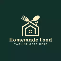 Elegant Green and Cream Design Celebrating Homemade Food Logo Template