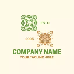 Elegant Green and Gold Patterns Reflecting Quality Tiles Logo Template