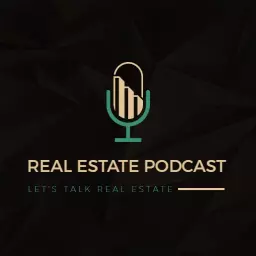 Elegant Green and Gold Podcast Exploring Real Estate Insights Logo Template