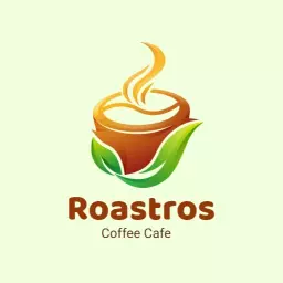 Elegant Green and Orange Coffee Cup Design Logo Template