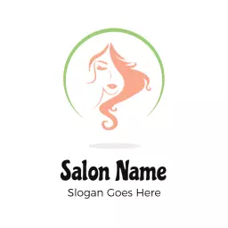 Elegant Green and Peach Design Showcasing Beauty Salon Logo Template