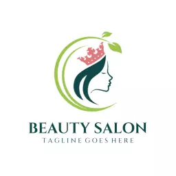 Elegant Green and Pink Beauty Salon Logo Design Logo Template