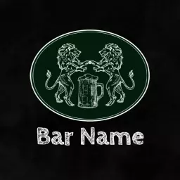 Elegant Green and White Lion Design for Wine Bar Logo Template