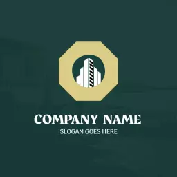 Elegant Green and Yellow Design Highlighting Real Estate Sector Logo Template