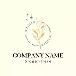 Elegant Green and Yellow Floral Elements for Florist Logo Template