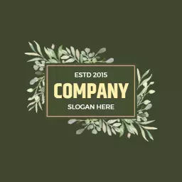 Elegant Green Background with Floral Design for Florist Logo Template