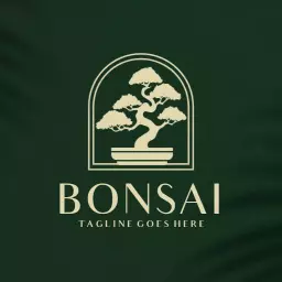 Elegant Green Bonsai Design Celebrating Nature's Artistry Logo Template