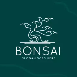 Elegant Green Bonsai Tree Bringing Serenity and Nature Logo Template