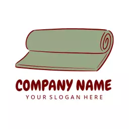 Elegant Green Carpet Design Showcasing Quality Flooring Logo Template