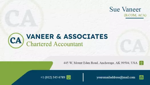 Elegant Green Chartered Accountant Visiting Card Template