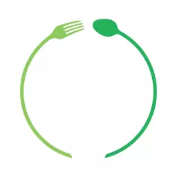 Elegant Green Circle Incorporating Fork and Spoon Logo Template