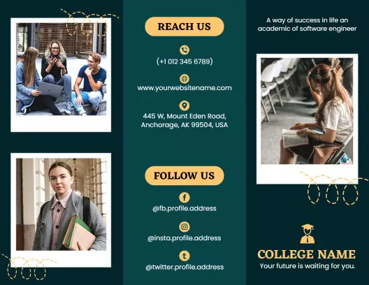 Elegant Green College Education Outreach and Course Information Brochure Template