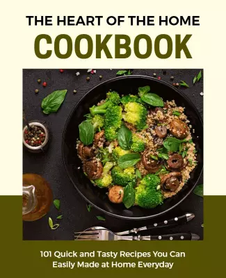 Elegant Green Culinary Cookbook for Home Cooking Poster Template