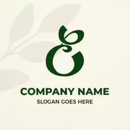 Elegant Green E Letter Design with Leaf Motif Logo Template
