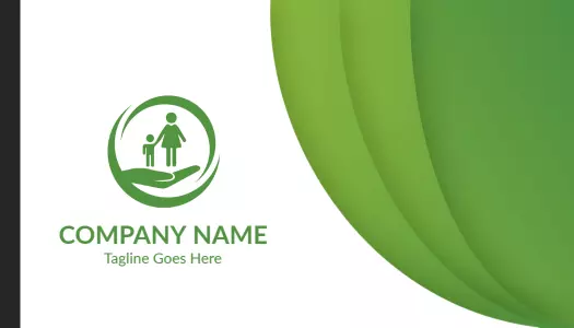 Elegant Green Family Care Insurance Visiting Card Template