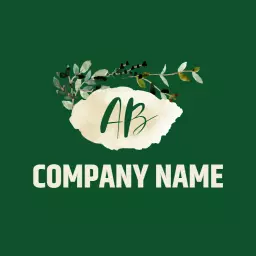 Elegant Green Floral Arrangement Highlighting Florist Business Logo Template