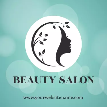 Elegant Green Floral Beauty Salon Business Card Template