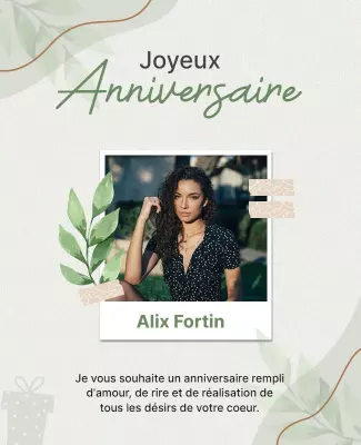 Elegant Green Floral Birthday Celebration Poster Template