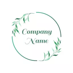 Elegant Green Floral Circle Design for Business Logo Template
