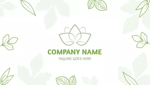 Elegant Green Floral Design Business Card Template