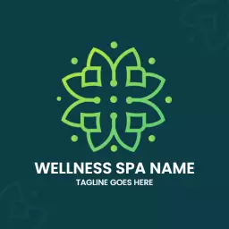 Elegant Green Floral Design Capturing Spa Wellness Logo Template