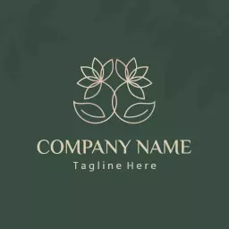 Elegant Green Floral Design Emphasizing Luxury Branding Logo Template