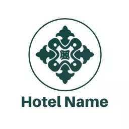 Elegant Green Floral Design Representing Luxurious Hotel Logo Template