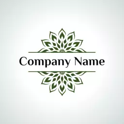 Elegant Green Floral Design Showcasing Your Company Logo Template