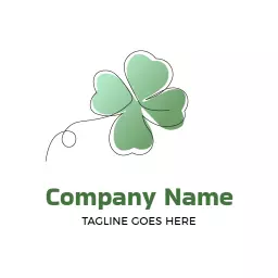 Elegant Green Four-Leaf Clover Design Symbolizing Luck Logo Template