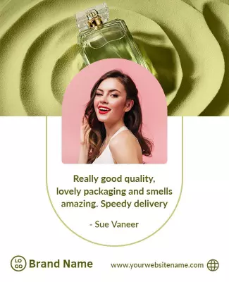 Elegant Green Fragrance Review and Testimonials Poster Template