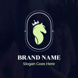 Elegant Green Horse Design Showcasing Equestrian Heritage Logo Template