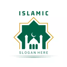 Elegant Green Islamic Architecture Highlighting Faith Logo Template