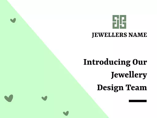 Elegant Green Jewellery Design Team Introduction Presentation Template