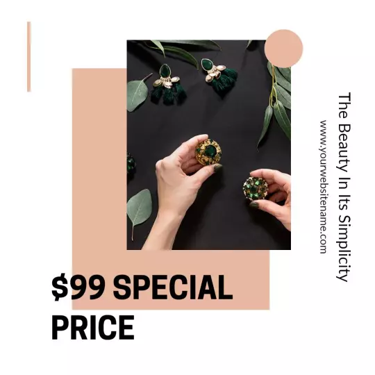Elegant Green Jewellery Display with Special Price Offer Ad Template
