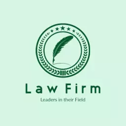 Elegant Green Leaf and Stars Design for Law Firm Logo Template