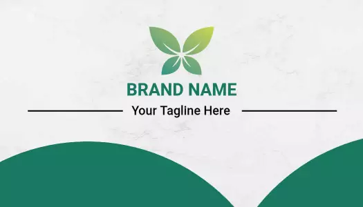 Elegant Green Leaf Branding and Contact Visiting Card Template
