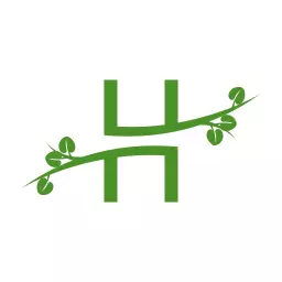 Elegant Green Leaf Design Enhancing Hospitality in Hotel Logo Template