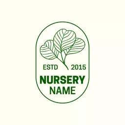 Elegant Green Leaf Design Perfect for Your Nursery Logo Template