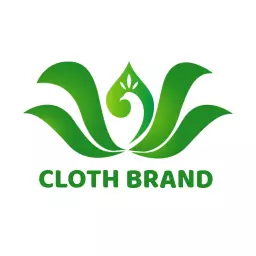 Elegant Green Leaf Design Representing Clothing Brand Logo Template