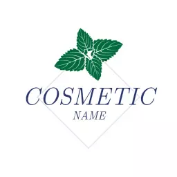 Elegant Green Leaf Design Representing Natural Cosmetic Logo Template