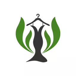 Elegant Green Leaf Design Representing Sustainable Clothing Brand Logo Template
