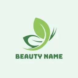 Elegant Green Leaf Design Symbolizing Natural Beauty Logo Template
