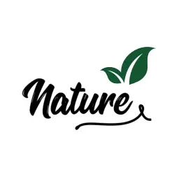 Elegant Green Leaves Framed in Handwriting Nature Logo Template