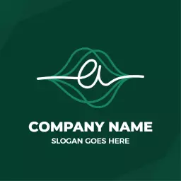 Elegant Green Letter Design with Artistic Waves Logo Template