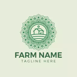 Elegant Green Mandala Design Reflecting Agriculture Logo Template