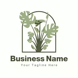 Elegant Green Monstera Plant Design for Florist Business Logo Template