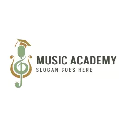 Elegant Green Music Notes Representing Music Academy Logo Template