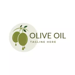 Elegant Green Olive Design Celebrating Pure Olive Oil Logo Template